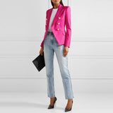 Houndstooth Double Breasted Long Coat
