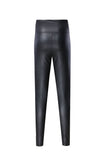 High Waist Leather Footed Black Pants