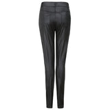Popular Solid Color Skinny Leather Pants