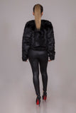 High Waist Leather Footed Black Pants