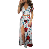 White Background with Red Flowers