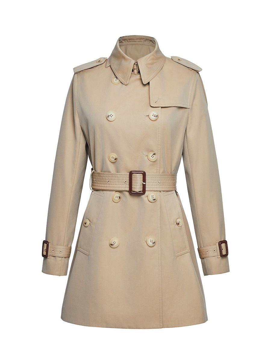 Mid-Length Waterproof Anti-Wrinkle Trench Coat