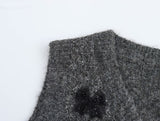 Sequined V-Neck Knitted Pullover Vest for Women