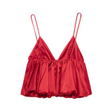 Sexy Silk Satin Sleeveless Sling Top