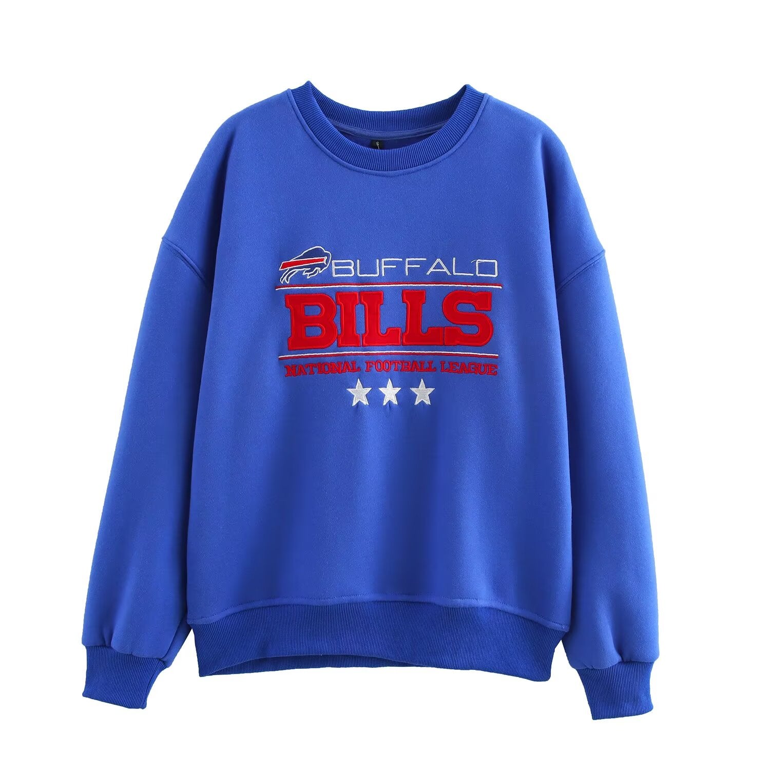 Retro Loose Fit Letter Printed Round Neck Sweater for Women