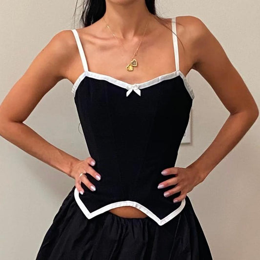 Klassisches schwarzes Korsett-Tube-Top mit Stäbchen – Sexy, taillierte Slim-Fit-Sling