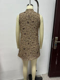 Classic Tweed Vest Dress with Heavy Sequin Embroidery
