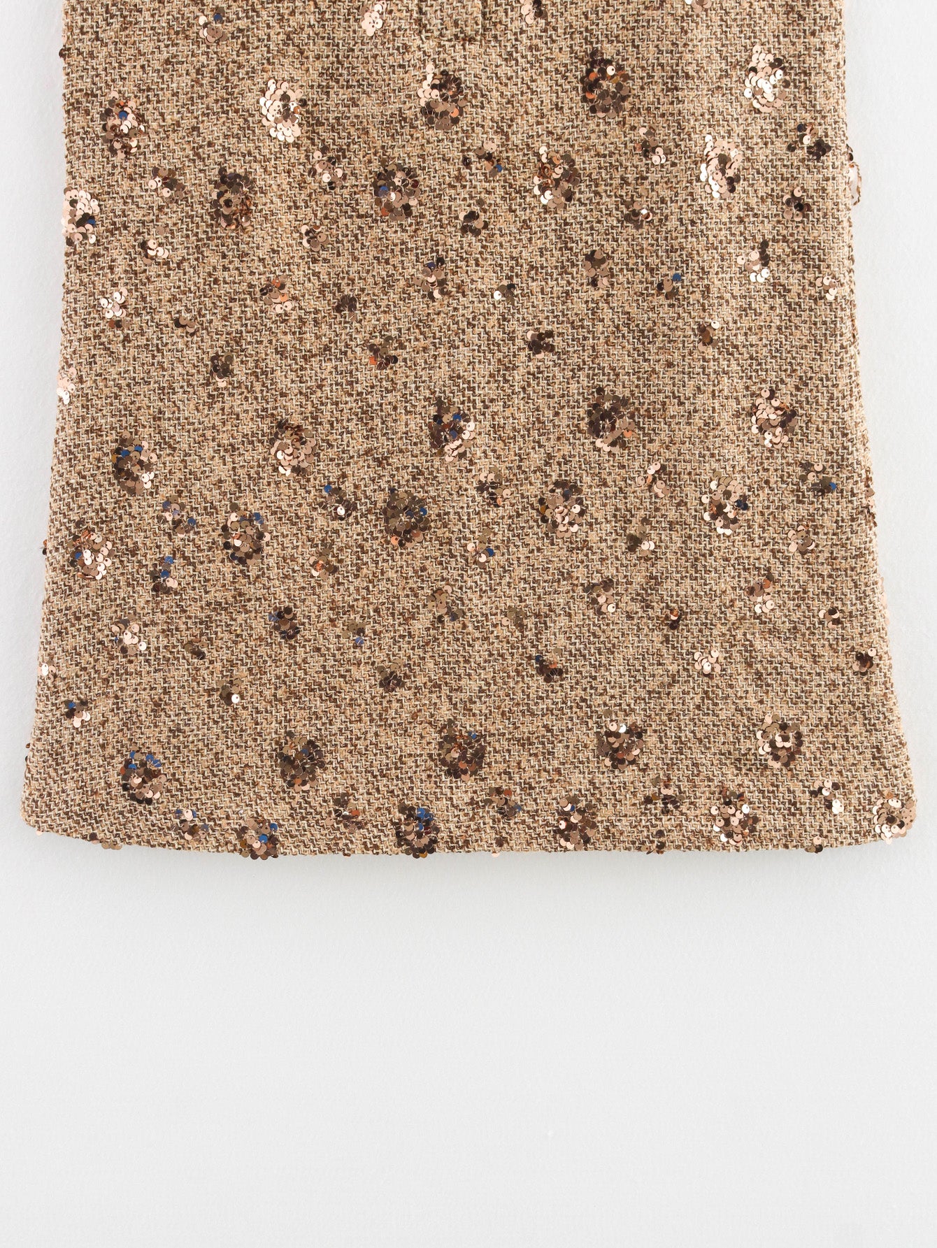 Classic Tweed Vest Dress with Heavy Sequin Embroidery