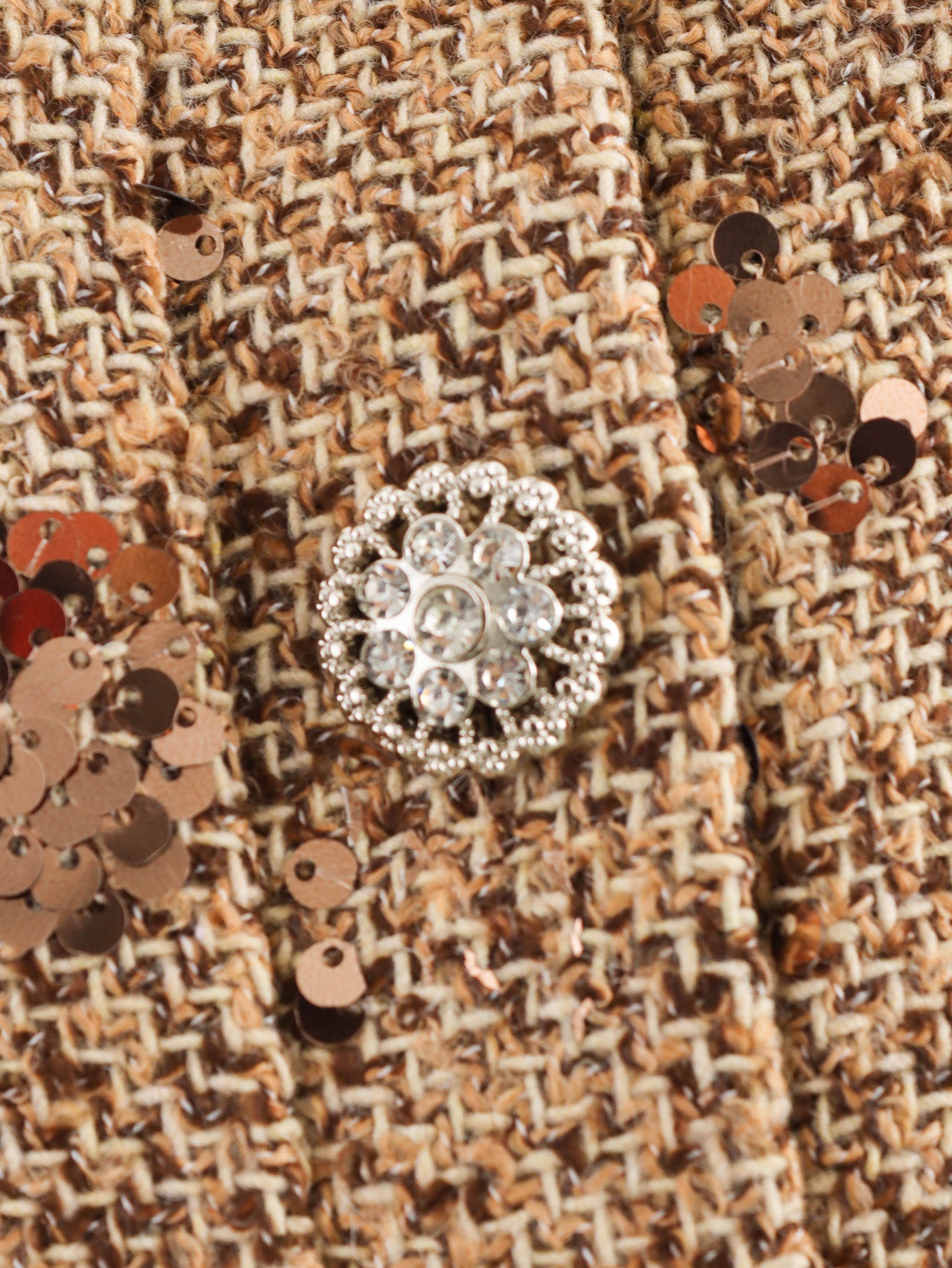 Classic Tweed Vest Dress with Heavy Sequin Embroidery