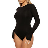 Casual Bottoming Top Long Sleeve Tight Bodysuit