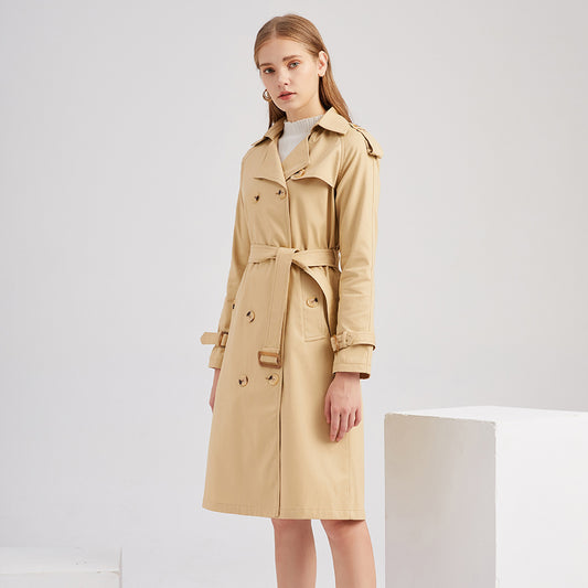 Long Waist Cotton Windbreaker Jacket