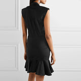 Summer Cotton Single Breasted Fishtail Dress