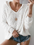 CozyKnit Pullover Hoodie – Women’s Thick Knitted Sweatshirt Coat for Winter
