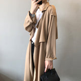 Trench-coat long rétro britannique