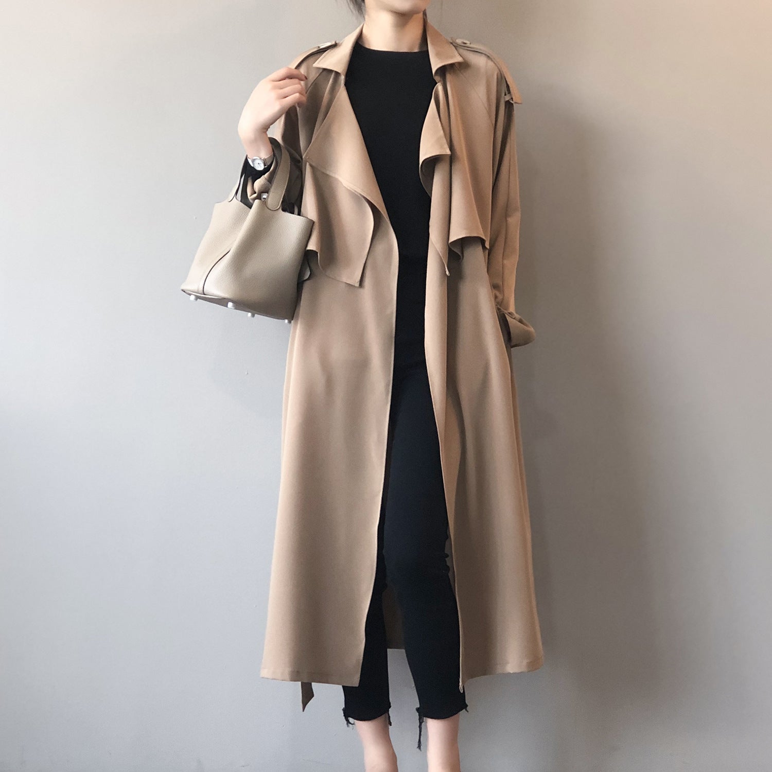 Trench-coat long rétro britannique