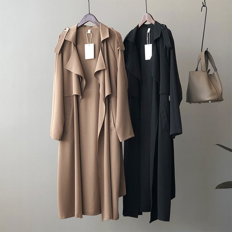 Trench-coat long rétro britannique