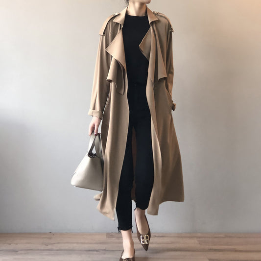 Trench-coat long rétro britannique