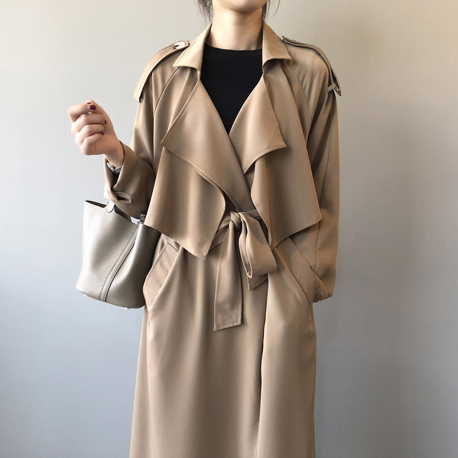 Trench-coat long rétro britannique