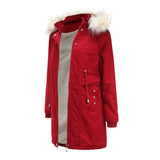 Abnehmbarer Fleece-Wintermantel mit Pelzkragen