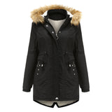 Abnehmbarer Fleece-Wintermantel mit Pelzkragen