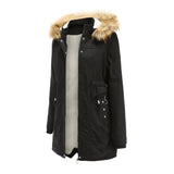 Abnehmbarer Fleece-Wintermantel mit Pelzkragen