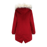 Abnehmbarer Fleece-Wintermantel mit Pelzkragen