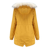Abnehmbarer Fleece-Wintermantel mit Pelzkragen