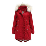 Abnehmbarer Fleece-Wintermantel mit Pelzkragen