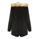 Abnehmbarer Fleece-Wintermantel mit Pelzkragen
