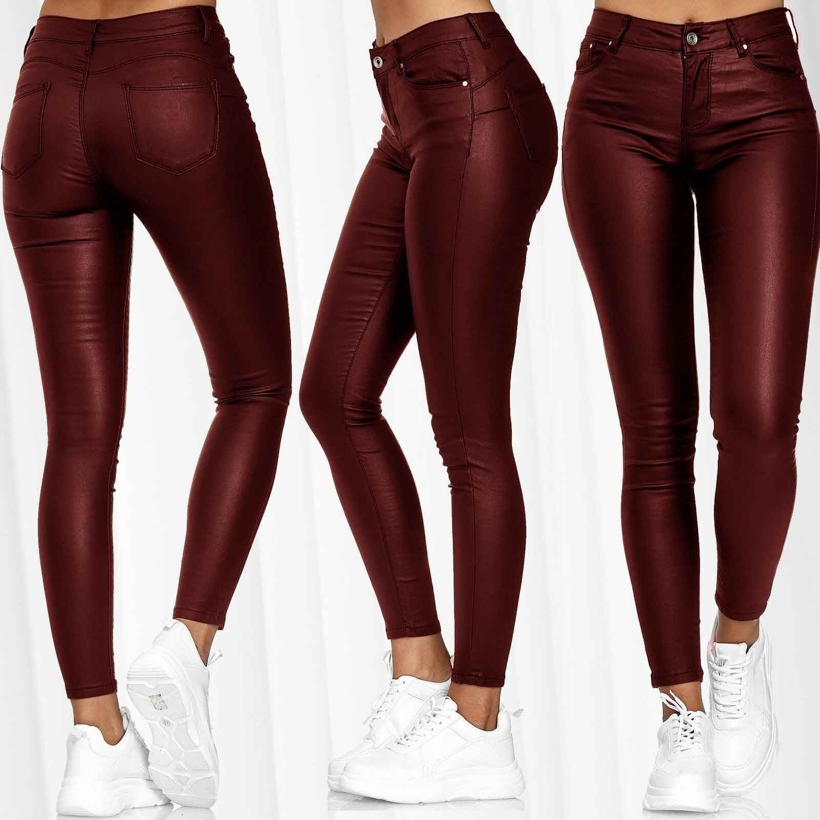 Lässige Skinny-Hose aus Kunstleder für Damen