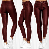 Lässige Skinny-Hose aus Kunstleder für Damen