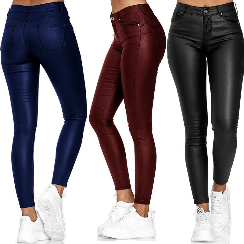 Lässige Skinny-Hose aus Kunstleder für Damen