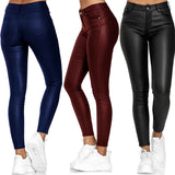 Lässige Skinny-Hose aus Kunstleder für Damen