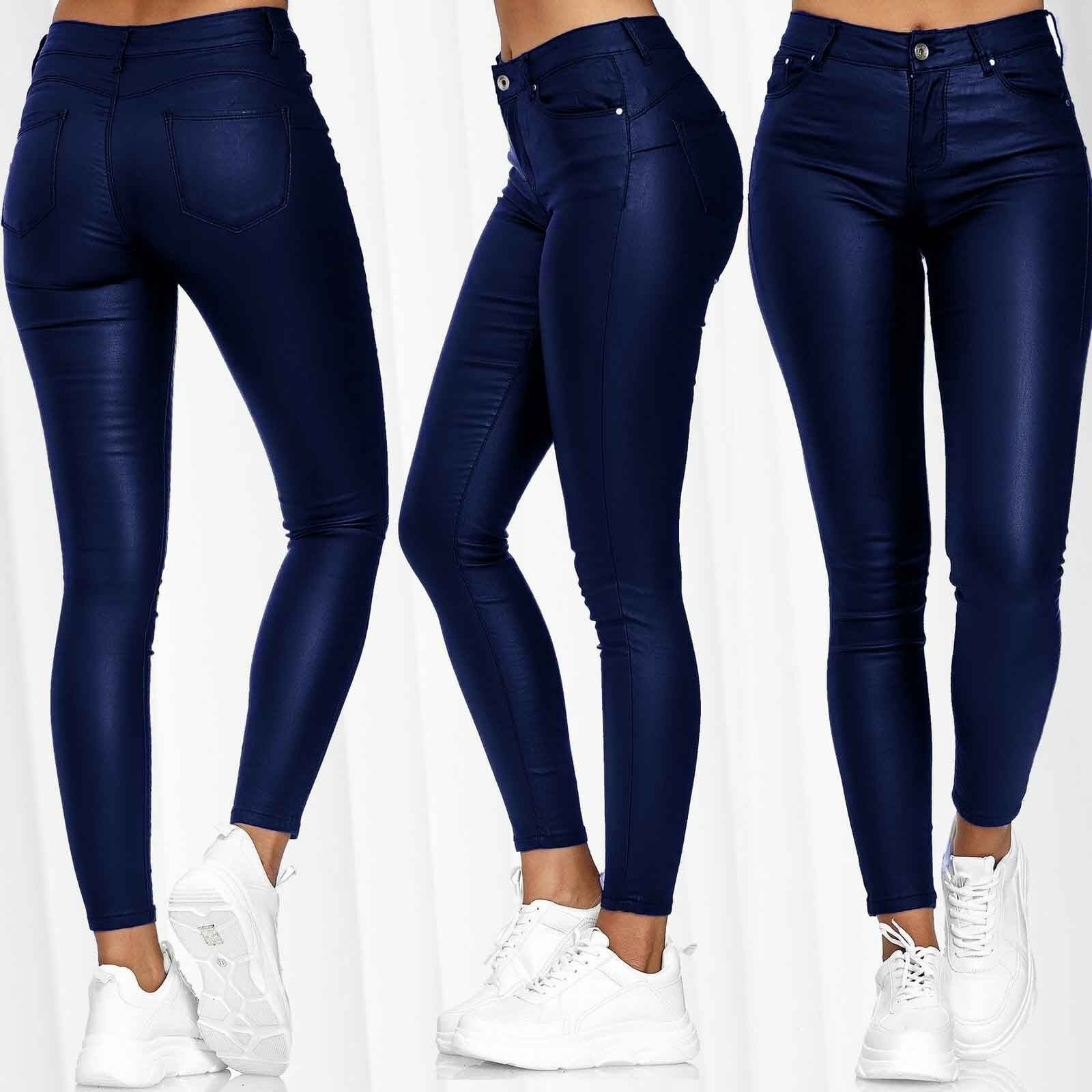 Lässige Skinny-Hose aus Kunstleder für Damen