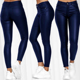 Lässige Skinny-Hose aus Kunstleder für Damen