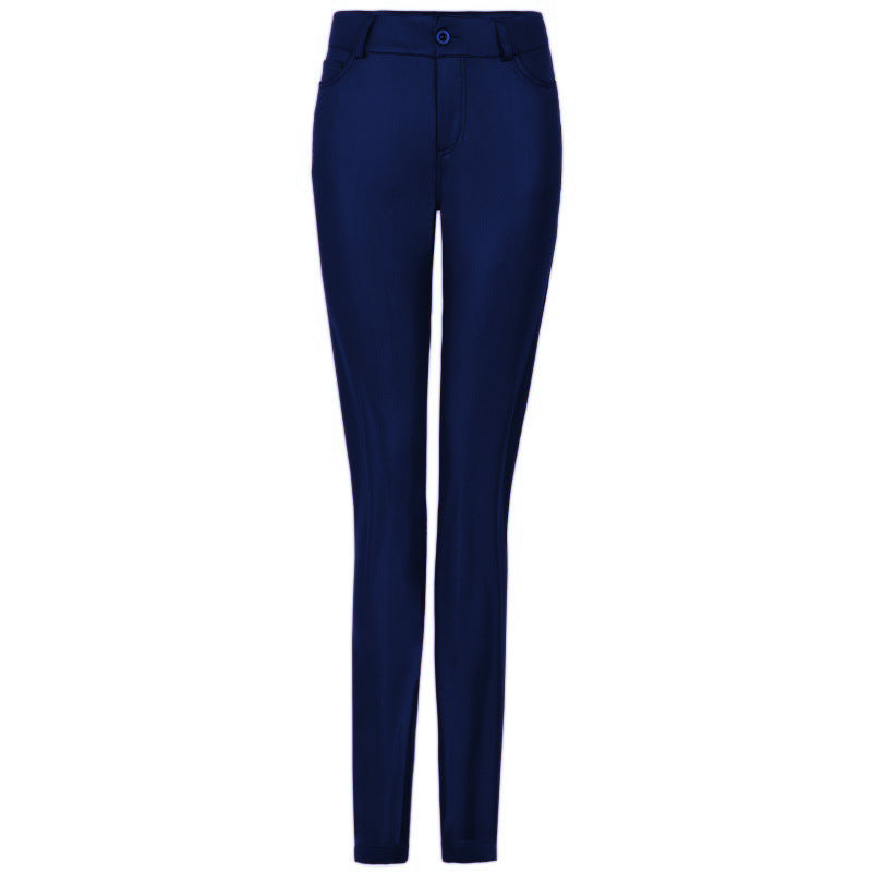 Popular Solid Color Skinny Leather Pants