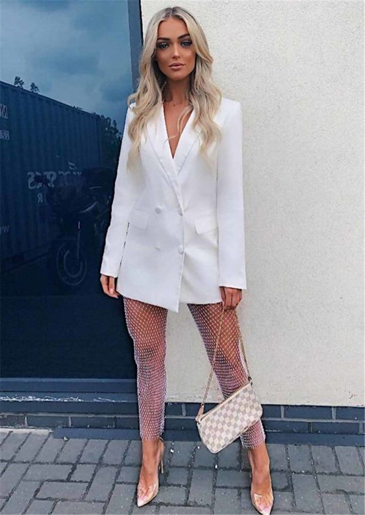 Mesh Rhinestone Waist Slimming Pants