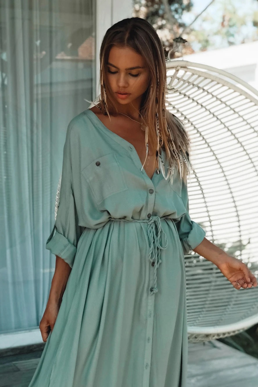 Strandmantel mit Knopfdetail für Damen
