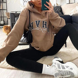 Damen Hoodie Game Letter Graphic Printing Plus Samt Warm Langarm