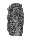 High Waist Lace-Up Asymmetric Skirt