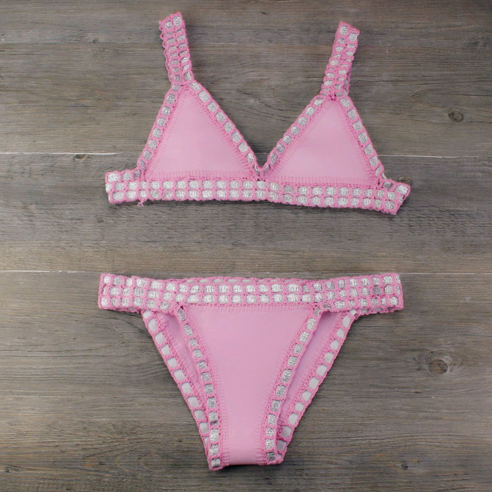Handgehäkeltes gestricktes Bikini-Set