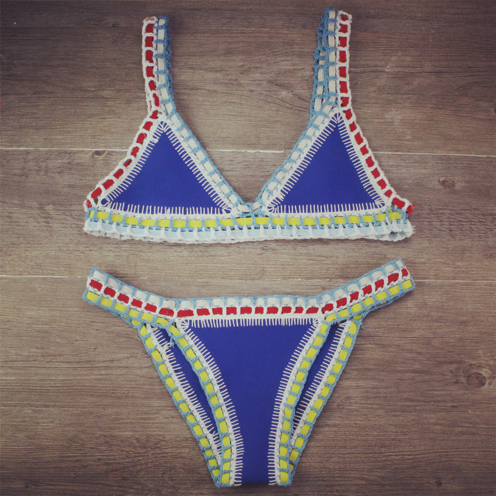 Handgehäkeltes gestricktes Bikini-Set