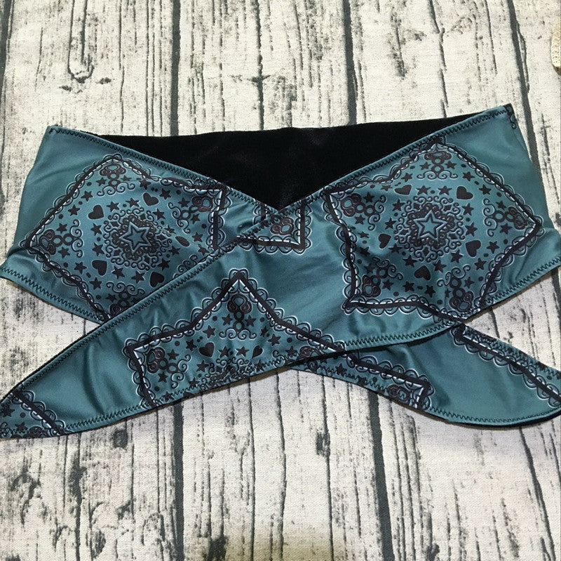 Bikini noué devant imprimé rétro