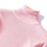 Solid Color Turtleneck Long Sleeve Slim Fit Knitted Sweater for Women