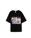 Black Graphic Print Crew Neck Short Sleeve T-Shirt for Women