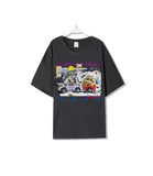 Black Graphic Print Crew Neck Short Sleeve T-Shirt for Women