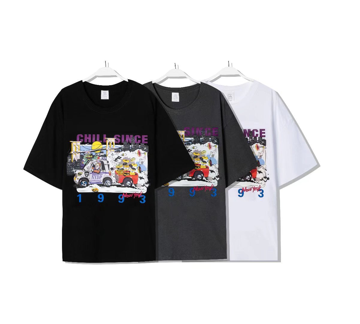 Black Graphic Print Crew Neck Short Sleeve T-Shirt for Women
