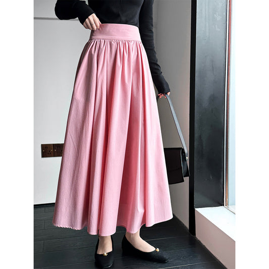French Pink A-Line Pleated Swing Skirt