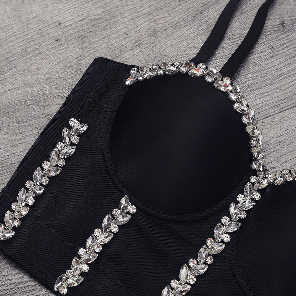Rutschfester Camisole-BH mit Perlenkette für Damen