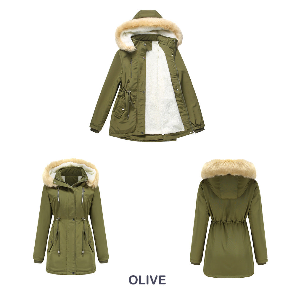 Thick Lambskin Fleece Padded Winter Coat